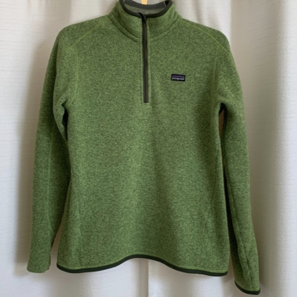 Patagonia Better Sweater Womens Small 1/4-Zip Worn Wear Green Fleece